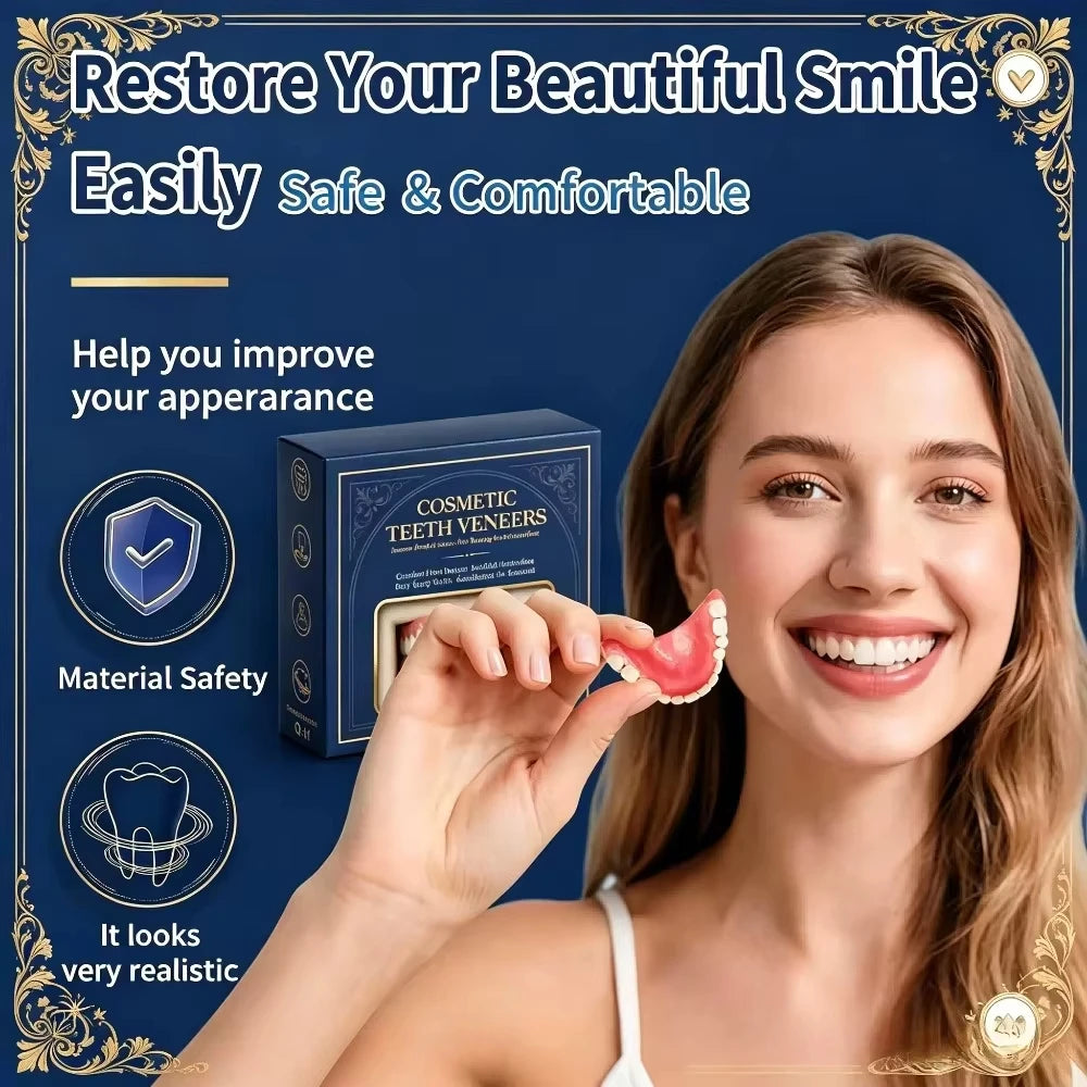 Full Mouth Cosmetic Denture Set with Storage Case