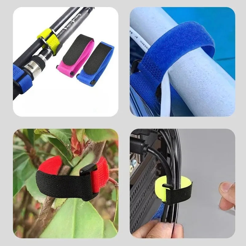 Reusable Fishing Rod Tie Straps for Organized Gear (10 Pack) - 5