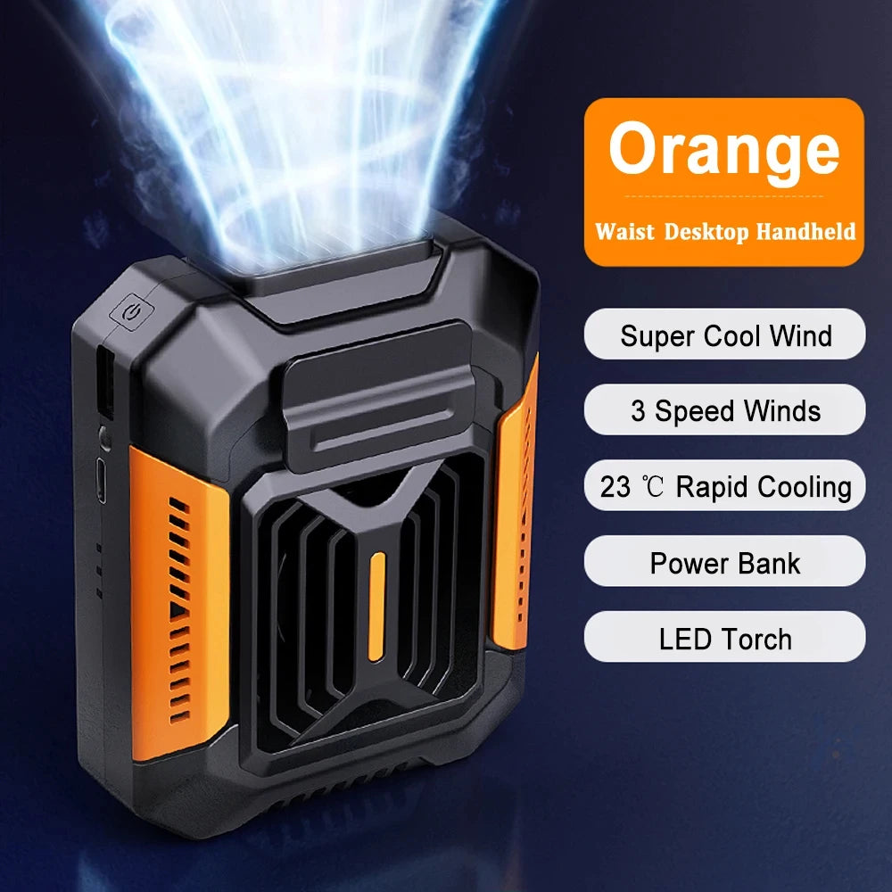 Portable Waist Clip Cooling Fan with Power Bank