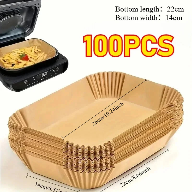 Rectangular Disposable Air Fryer Parchment Paper Liners - 22