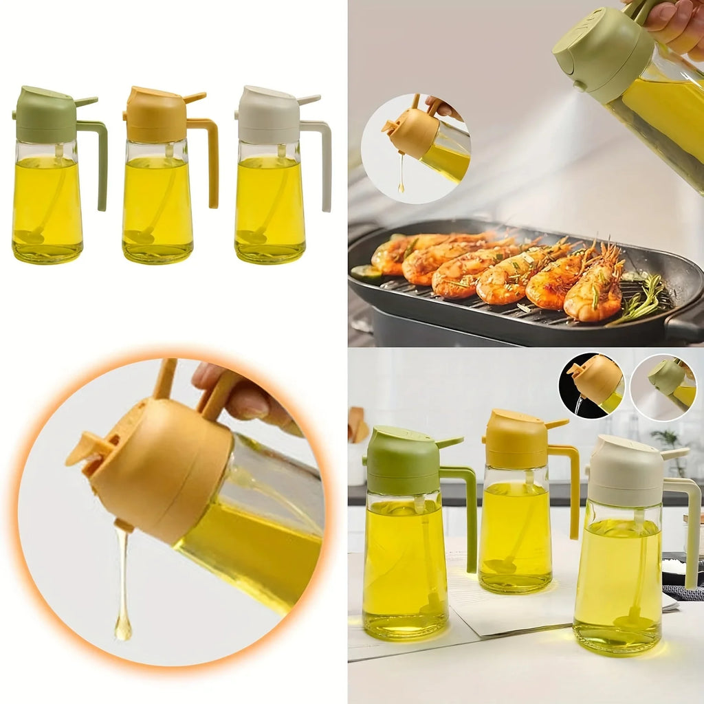 2-in-1 Glass Oil Sprayer and Dispenser for Cooking