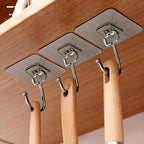 Heavy-Duty Adhesive Wall Hooks for Kitchen and Bathroom