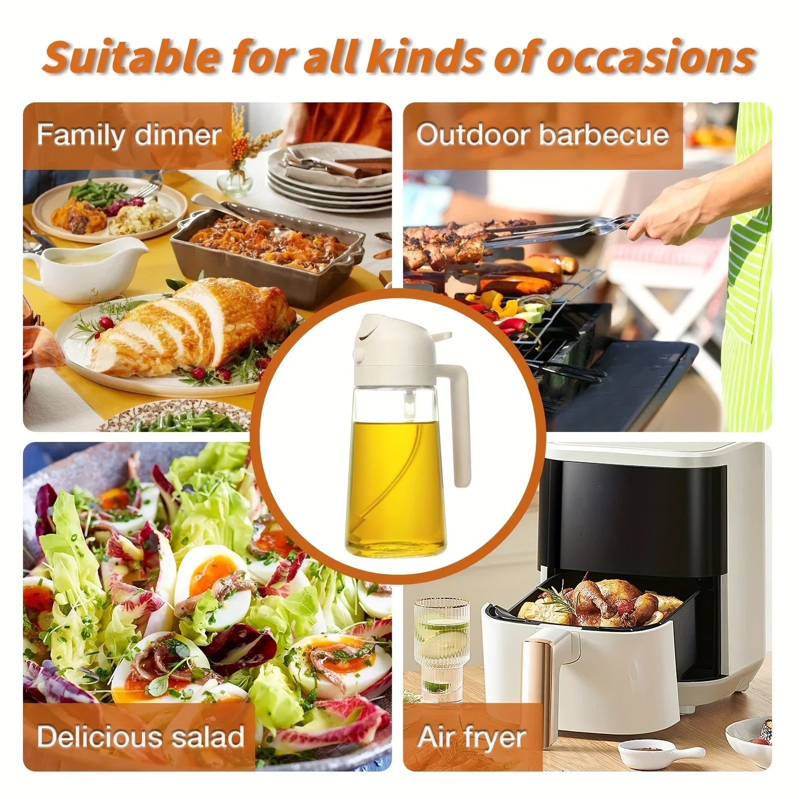 2-in-1 Kitchen Oil Spray and Pour Dispenser