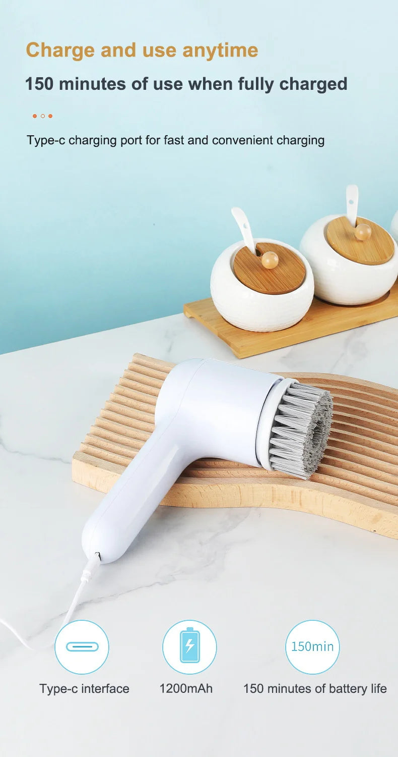 Electric Rotary Cleaning Brush for Kitchen and Bathroom - 18