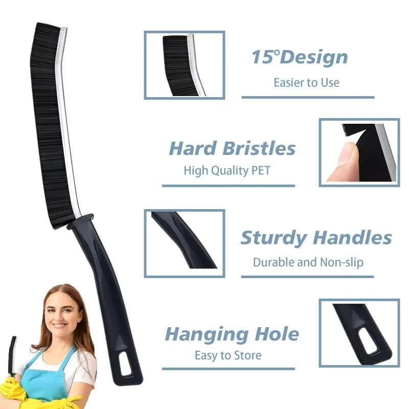 Hard Bristle Crevice Cleaning Brush for Tiles and Grout