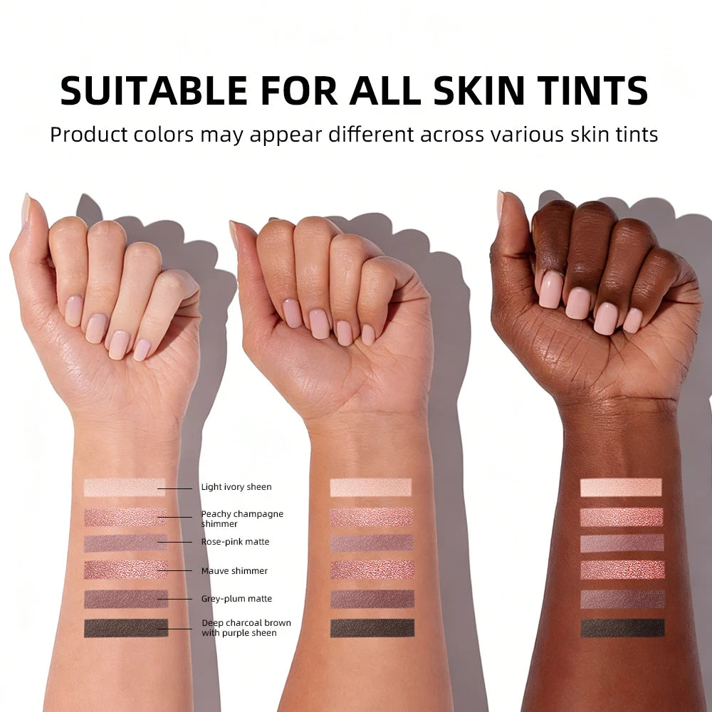 6-Color Soft Pink Neutral Eyeshadow Palette