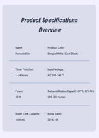 1000ML Portable Smart Dehumidifier for Home and Bedroom