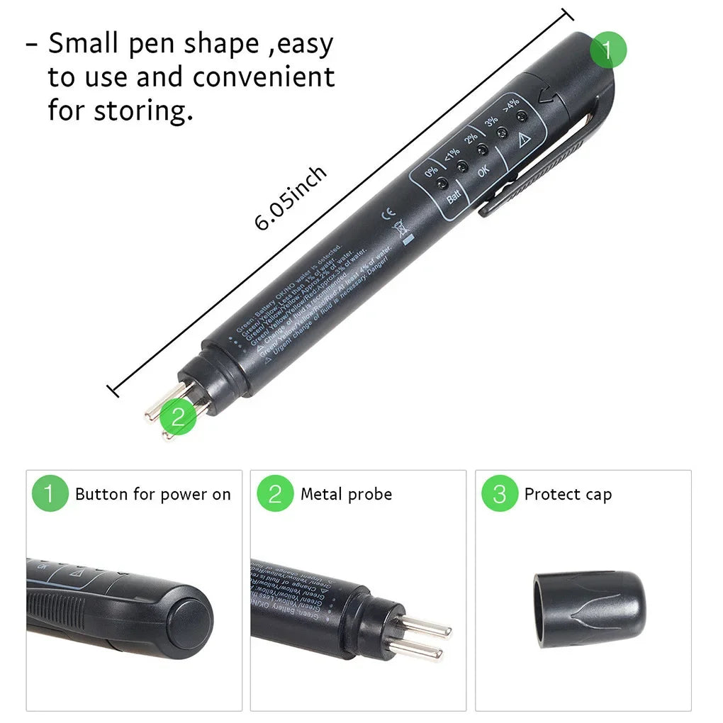 Digital Brake Fluid Moisture Tester Pen for Car Maintenance - 7