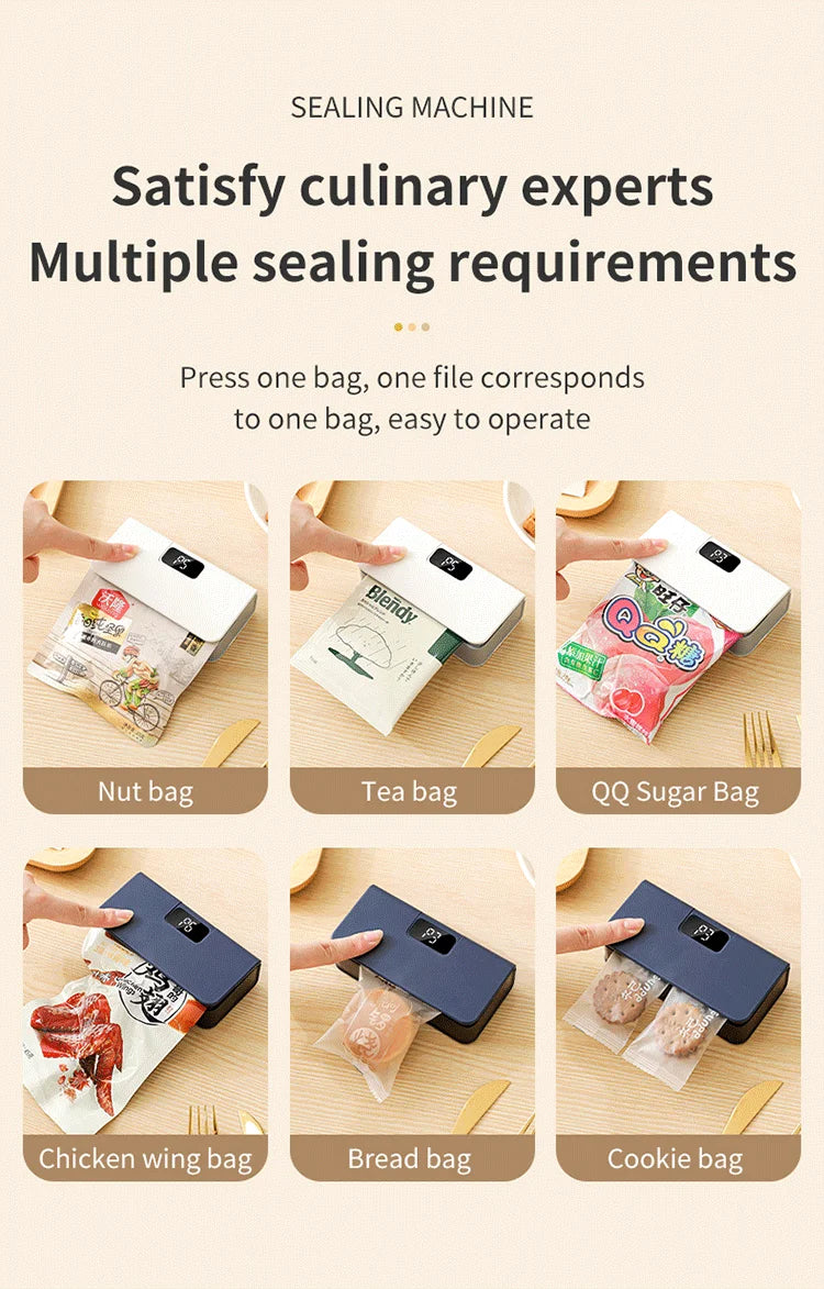 Rechargeable Mini Bag Sealer with Cutter