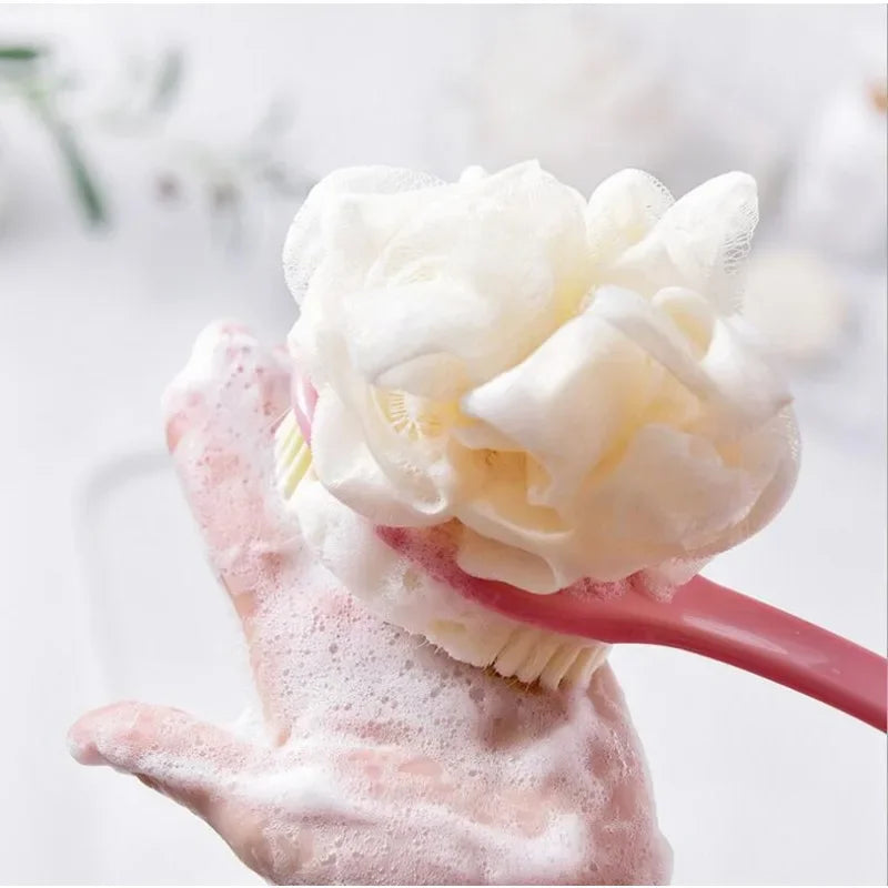 2-in-1 Long Handle Exfoliating Bath Brush and Shower Scrubber