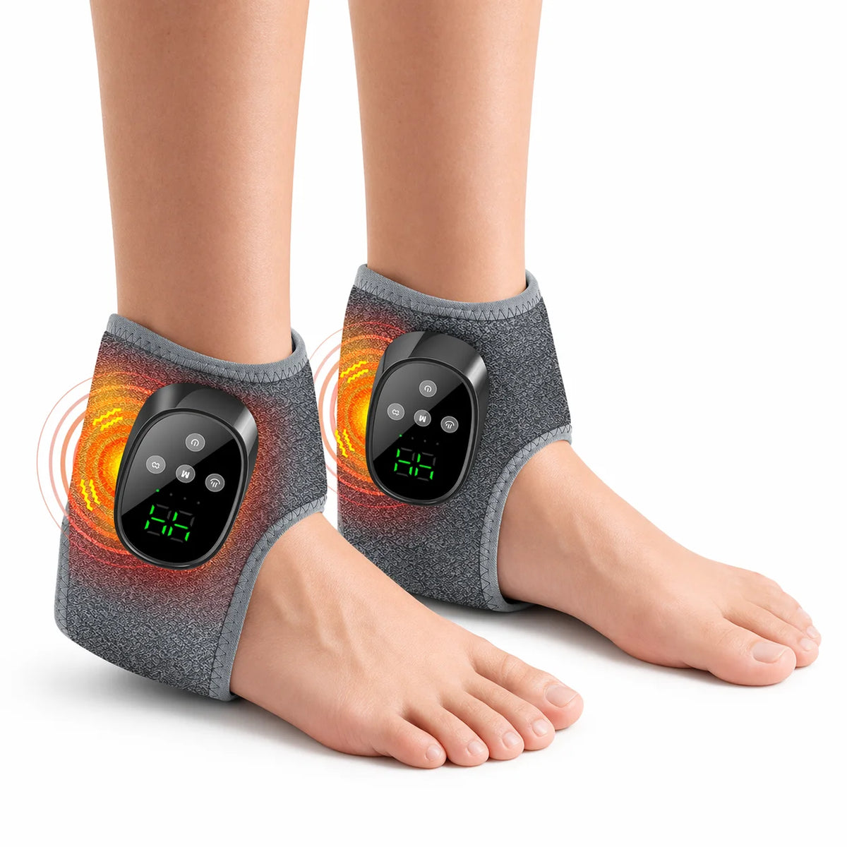 Wireless Heated Vibration Ankle Massager for Pain Relief