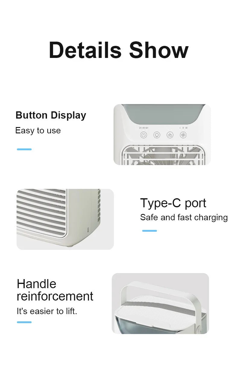 Portable Desktop Air Cooler with Humidifier Spray - 14