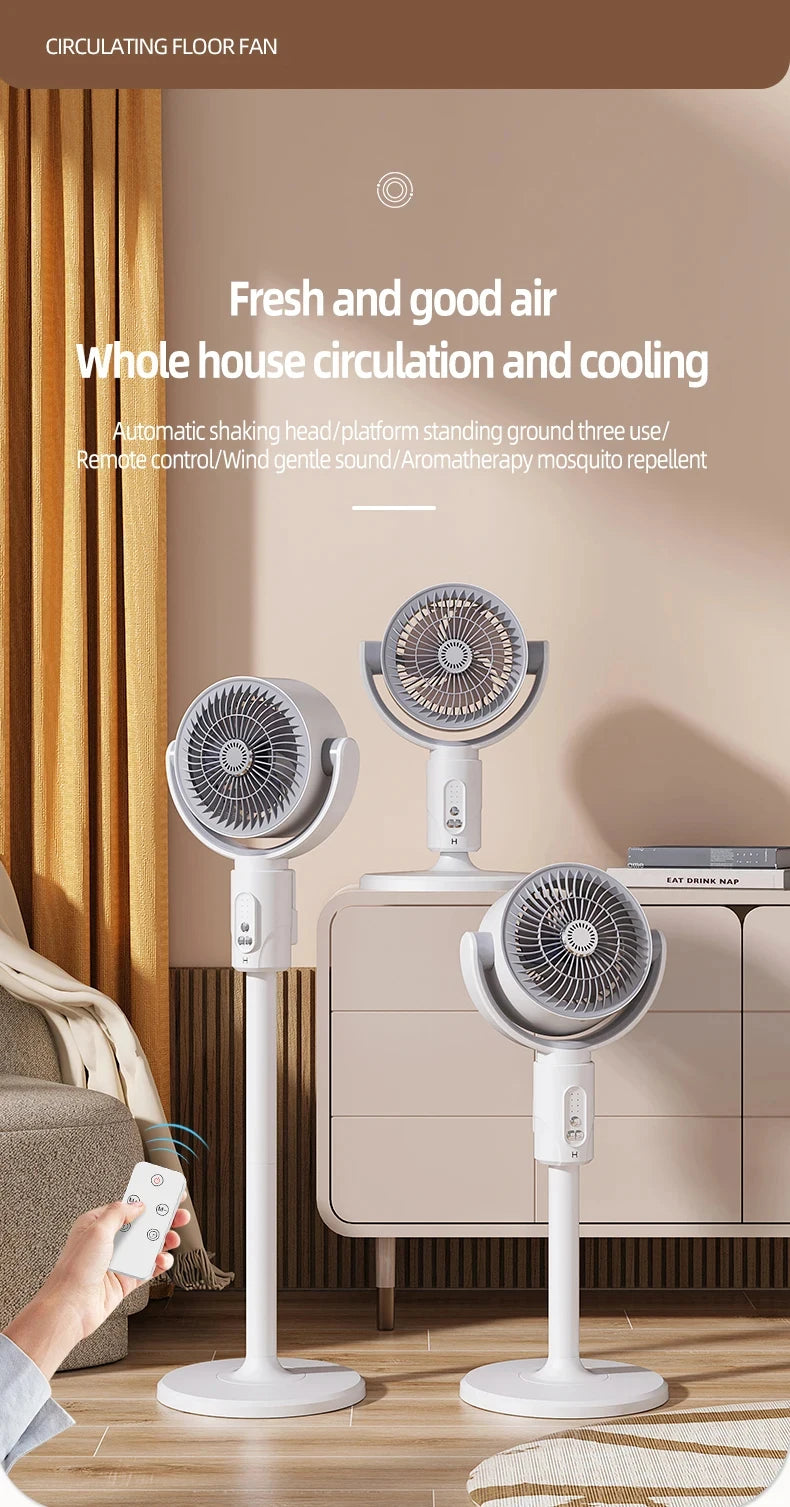360 Degree Quiet Adjustable Standing Air Circulation Fan - 24