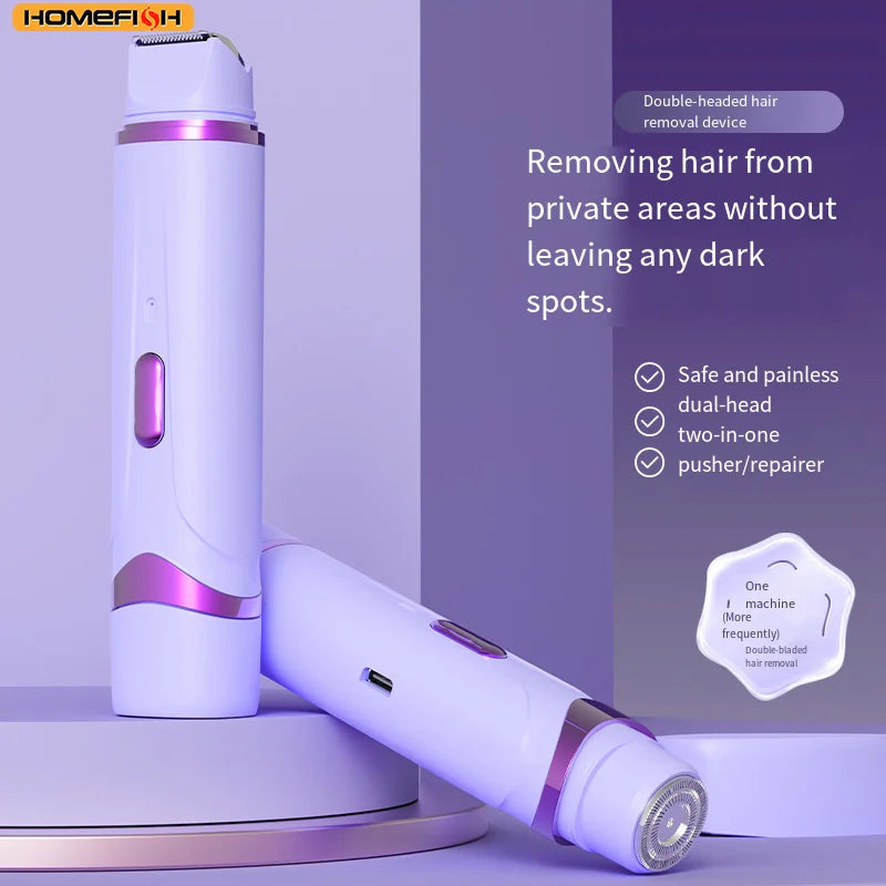 2-in-1 Painless Electric Razor and Hair Remover for Women - 2