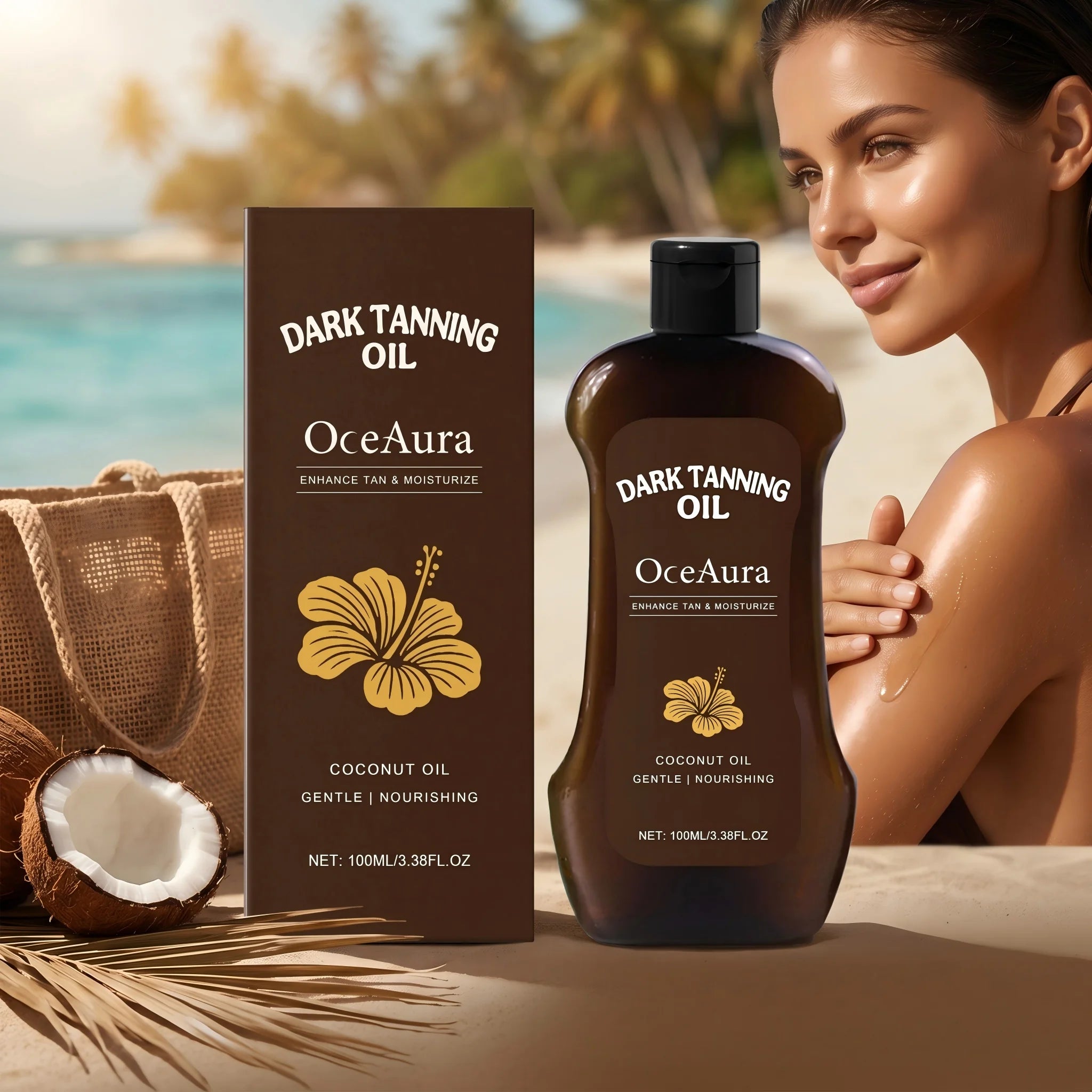 Coconut Oil Dark Tanning Body Oil for Deep Bronze Glow - 6