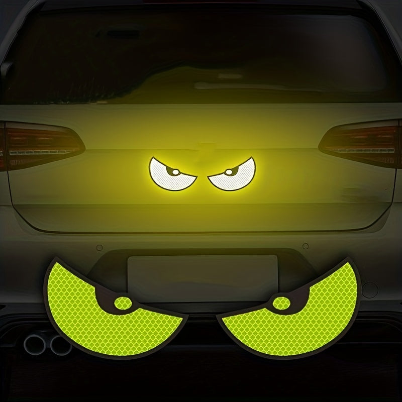 Reflective Devil Eye Car Decals for Enhanced Night Safety - 7