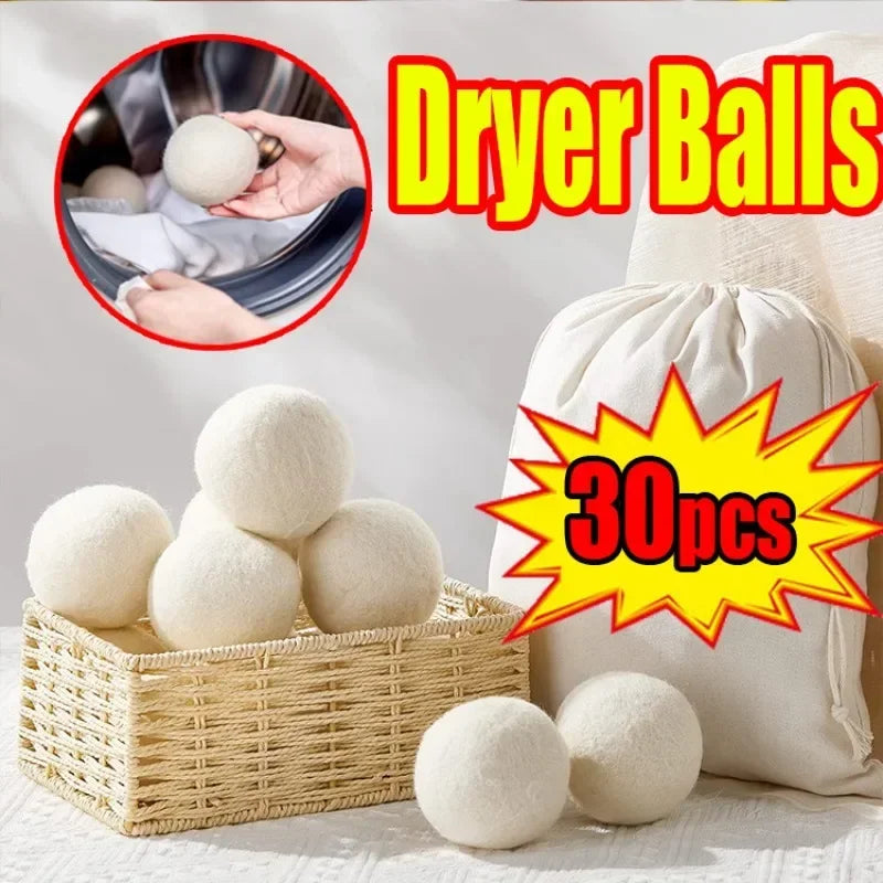 Reusable Wool Dryer Balls for Natural Fabric Softening - 1