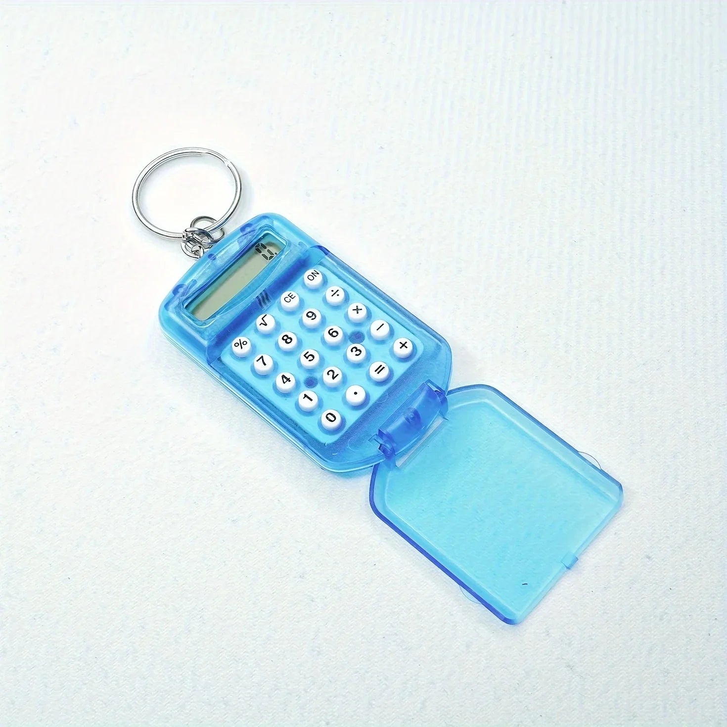 Portable Mini Transparent Flip Calculator with Keychain - 24