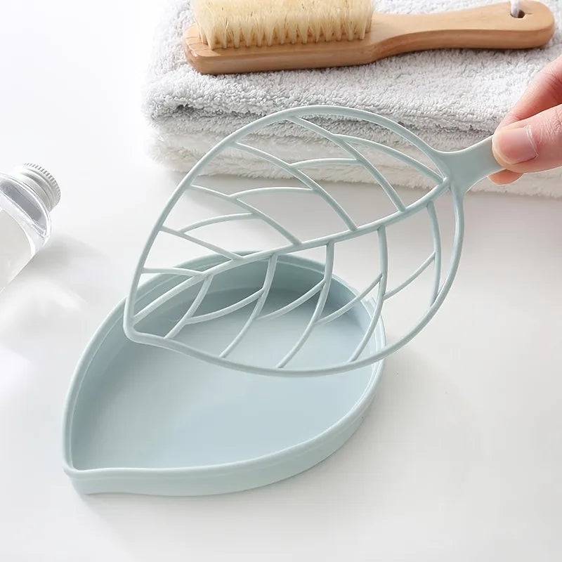 Leaf-Shaped Self-Draining Soap Holder for Bathroom and Shower