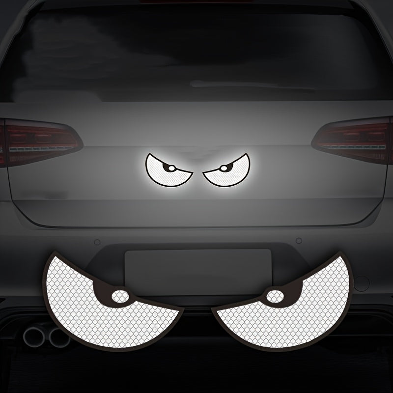 Reflective Devil Eye Car Decals for Enhanced Night Safety - 8