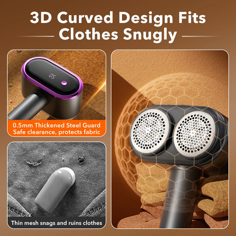 Rechargeable Electric Fabric Shaver with 5-Speed LED Display