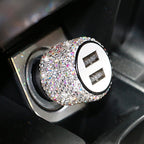 Dual Port Rhinestone USB Car Charger