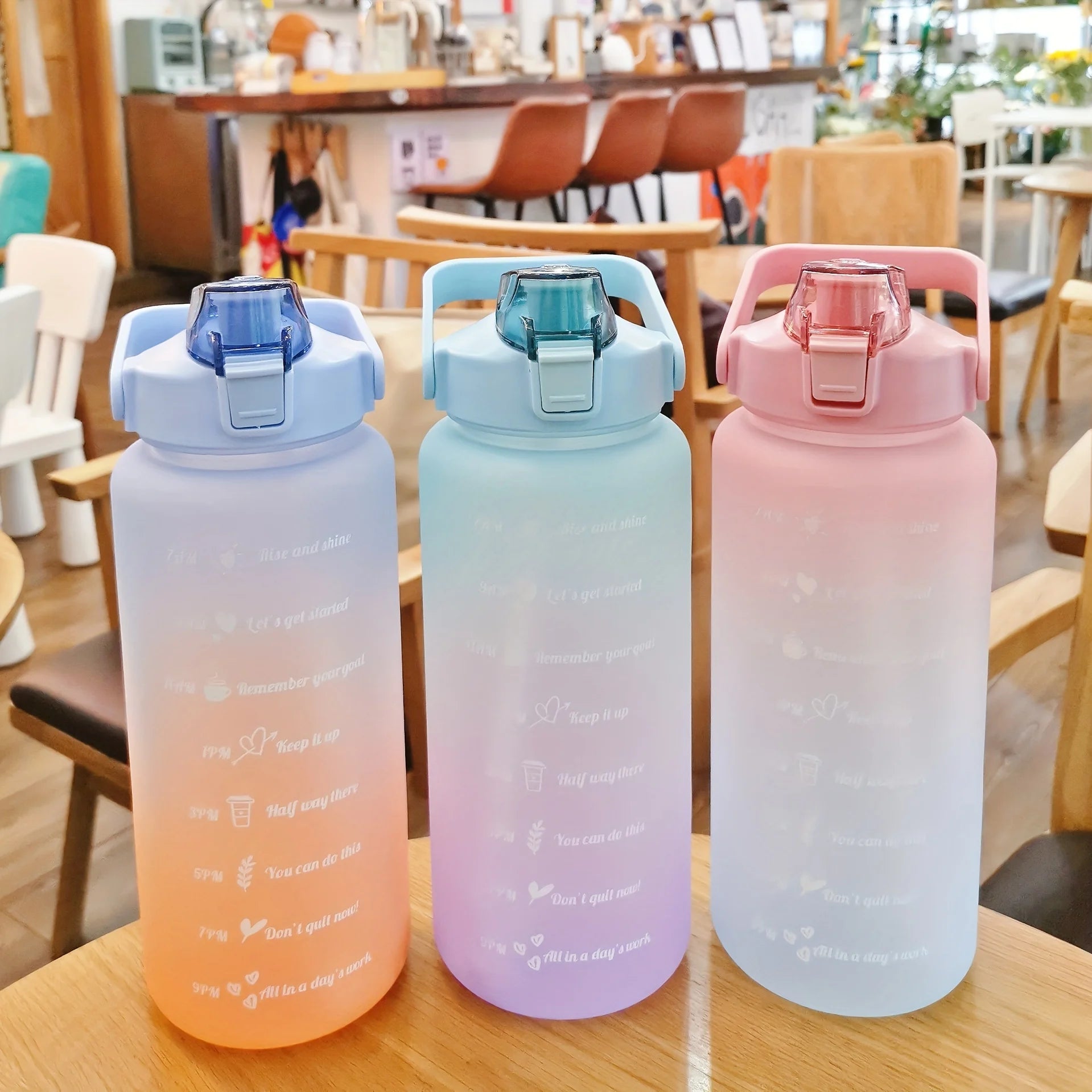 Motivational Leakproof Water Bottle with Time Marker - 9