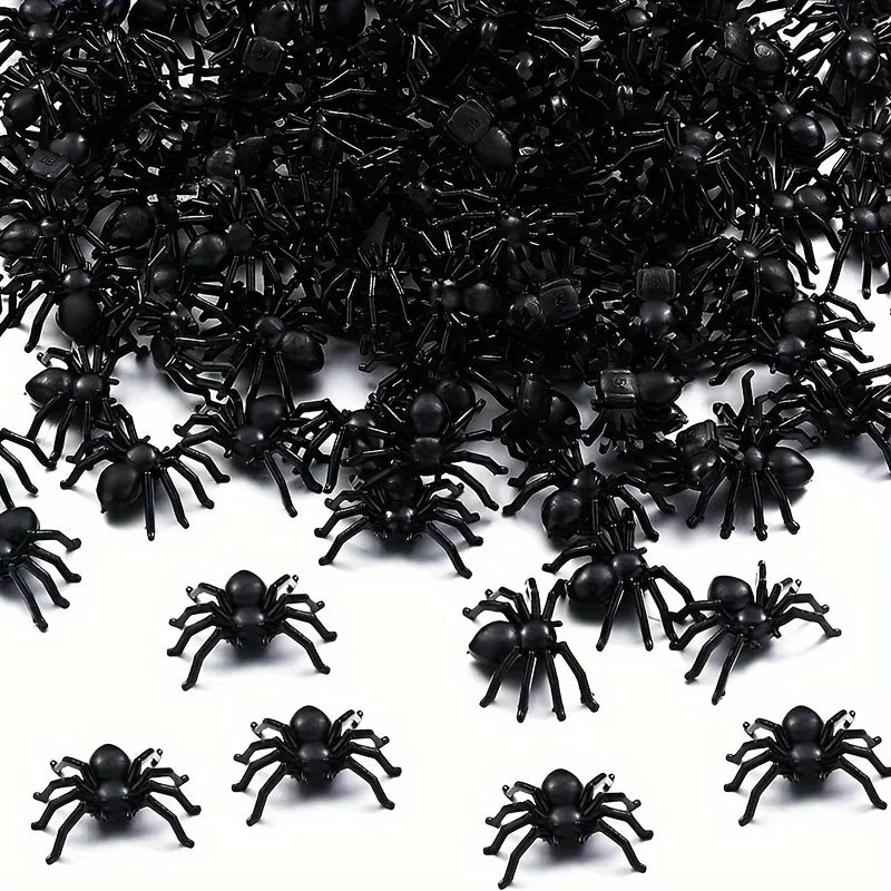 Mini Realistic Black Spider Props for Halloween Decorations