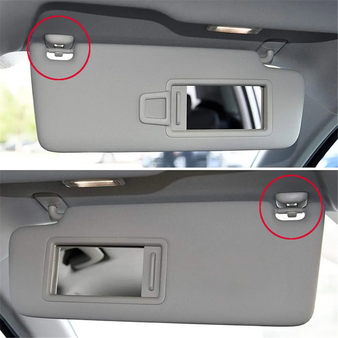 Replacement Gray Sun Visor Clips for Audi Vehicles - 2