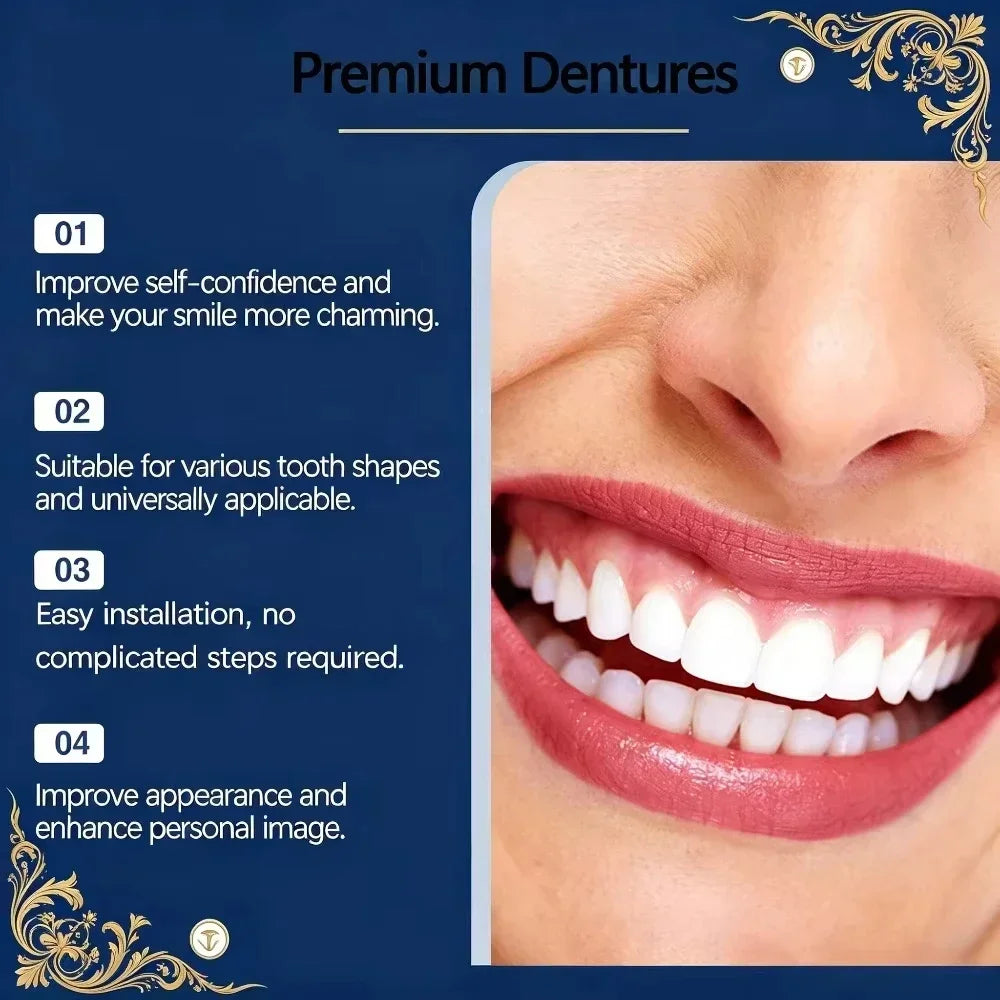 Full Mouth Cosmetic Denture Set with Storage Case