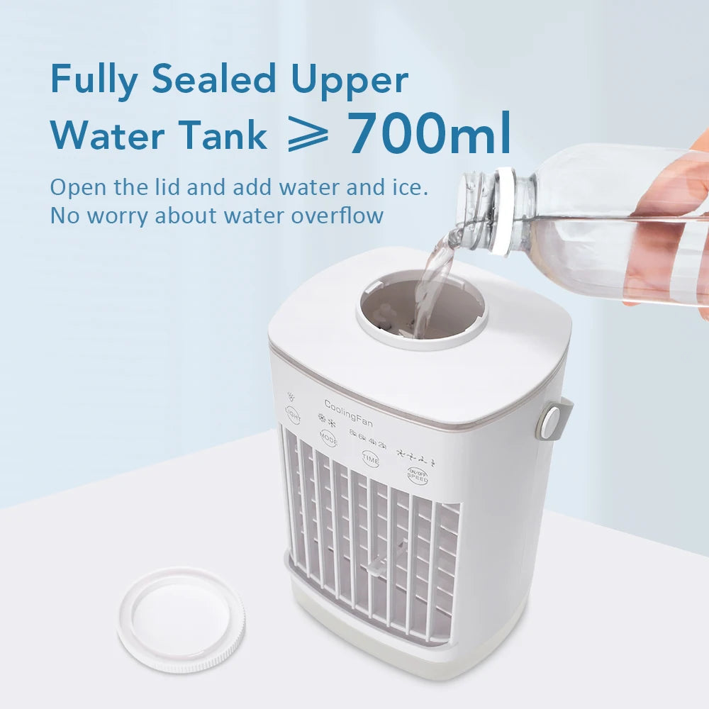 3-in-1 Portable Desktop Air Cooler and Humidifier Fan