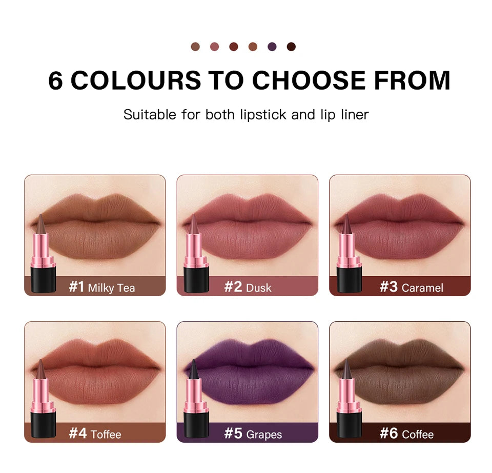 2-in-1 Waterproof Matte Lip Liner and Lipstick Crayon