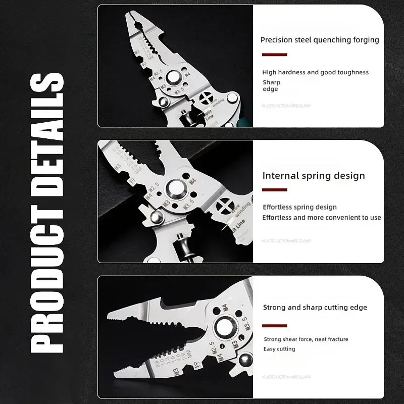 Multifunctional 18-in-1 Wire Stripping and Crimping Pliers