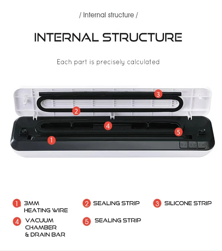 Compact Vacuum Food Sealer for Kitchen Freshness - 14