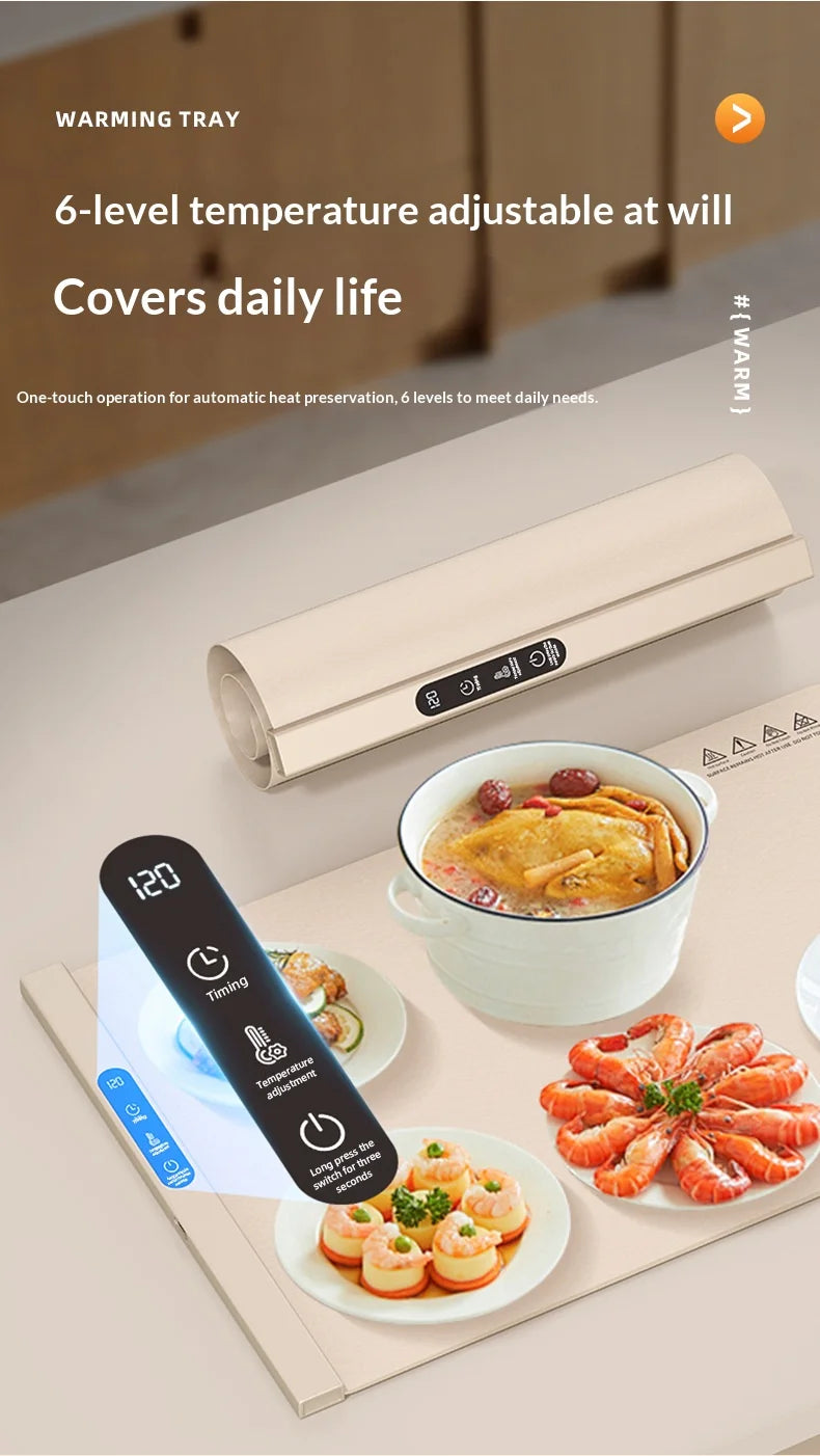 Portable Foldable Food Warming Mat for Kitchen