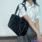 Japanese Style Waterproof Leather School and Laptop Tote Bag