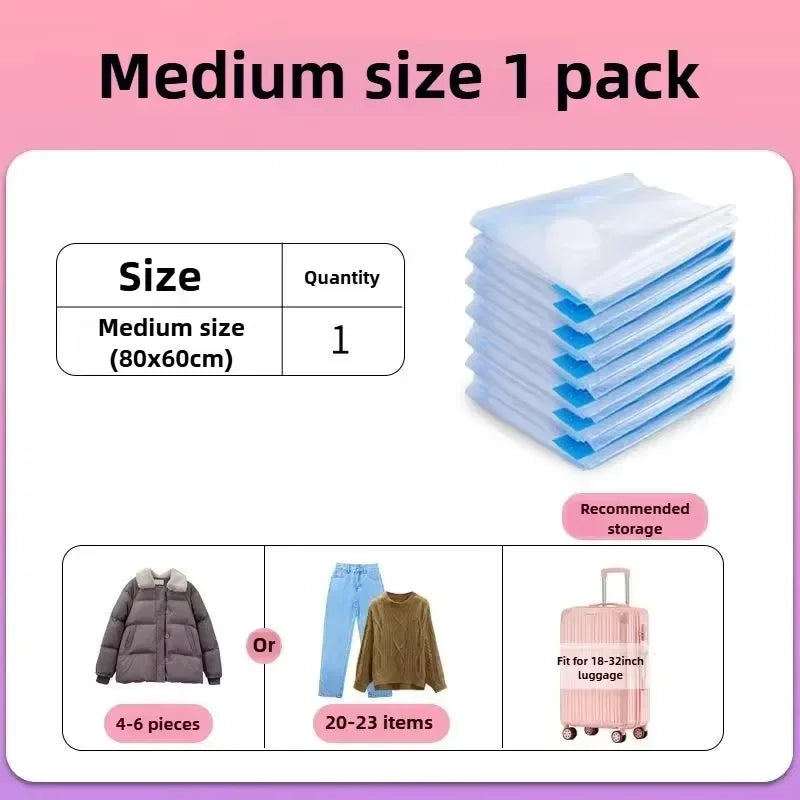 Vacuum Compression Storage Bags for Clothes and Bedding - 18