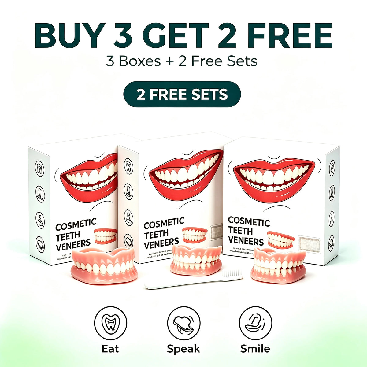 Comfortable Silicone Denture Set for Daily Oral Care