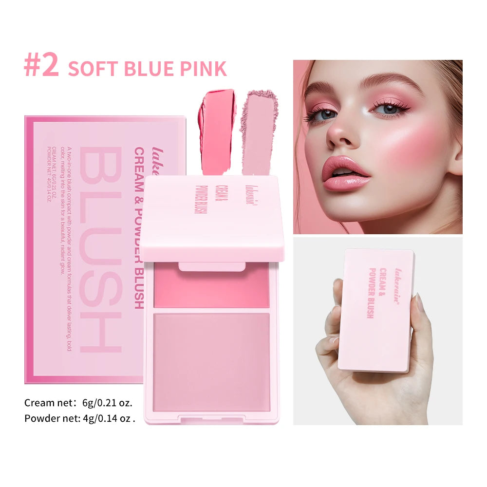 2-in-1 Cream and Powder Blush Palette for Radiant Glow