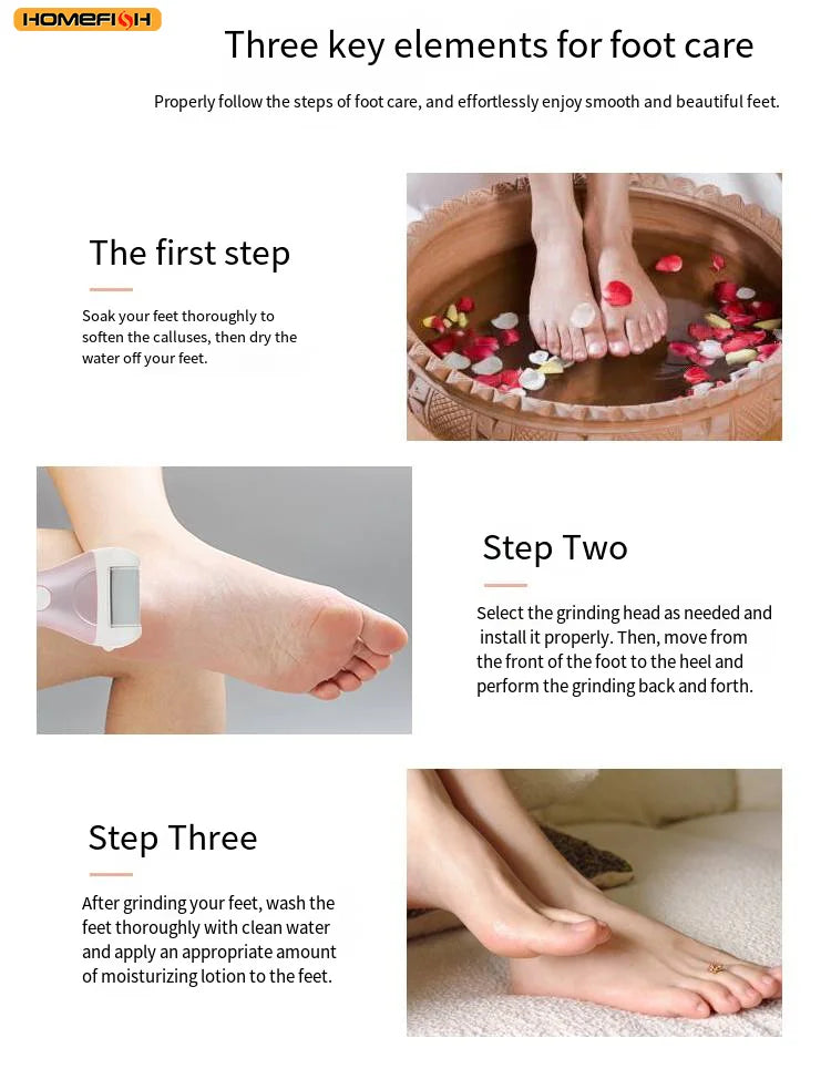 Electric Rechargeable Foot Callus Remover with Power Display