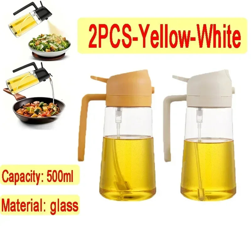 2-in-1 Glass Oil Dispenser and Spray Bottle