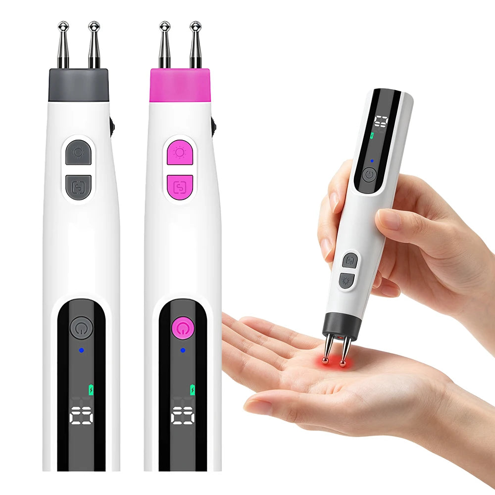 Electric Double-Head Meridian Massage Pen for Body Relaxation - 1