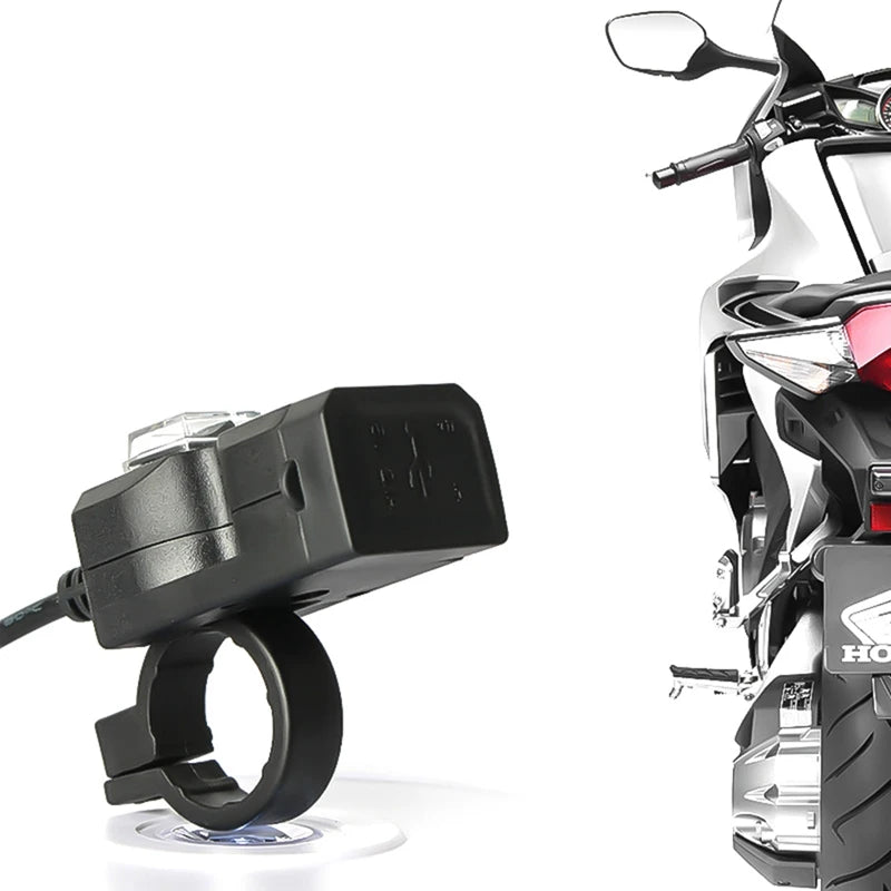 Dual USB Motorcycle Handlebar Charger with Power Switch