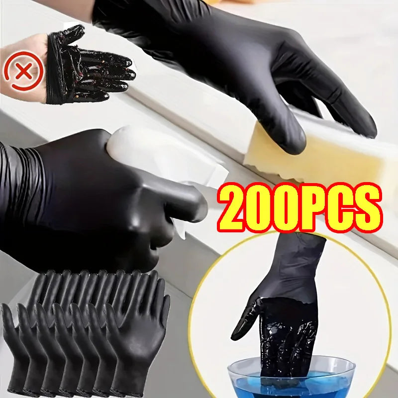 Black Disposable Waterproof Cleaning Gloves