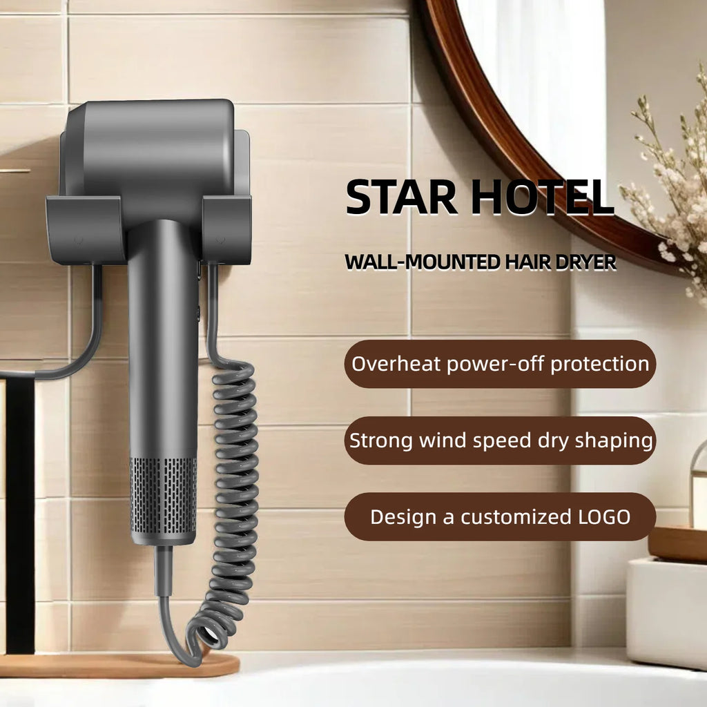 Wall-Mounted Ionic Hair Dryer for Home and Bathroom