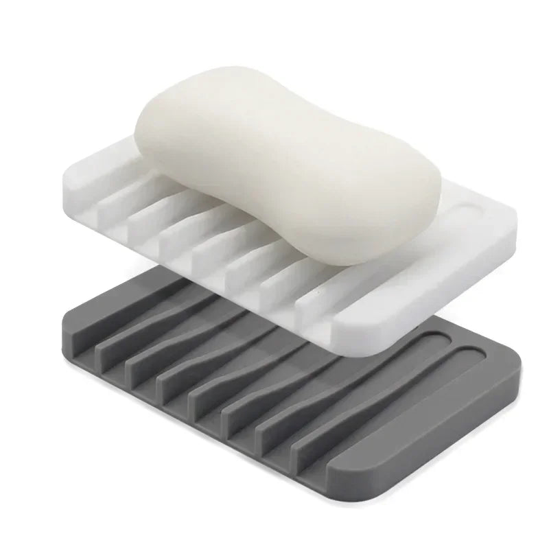 Self-Draining Silicone Soap Dish and Sponge Holder