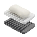 Self-Draining Silicone Soap Dish and Sponge Holder