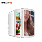 4L Portable Mini Makeup Fridge with LED Lighted Mirror