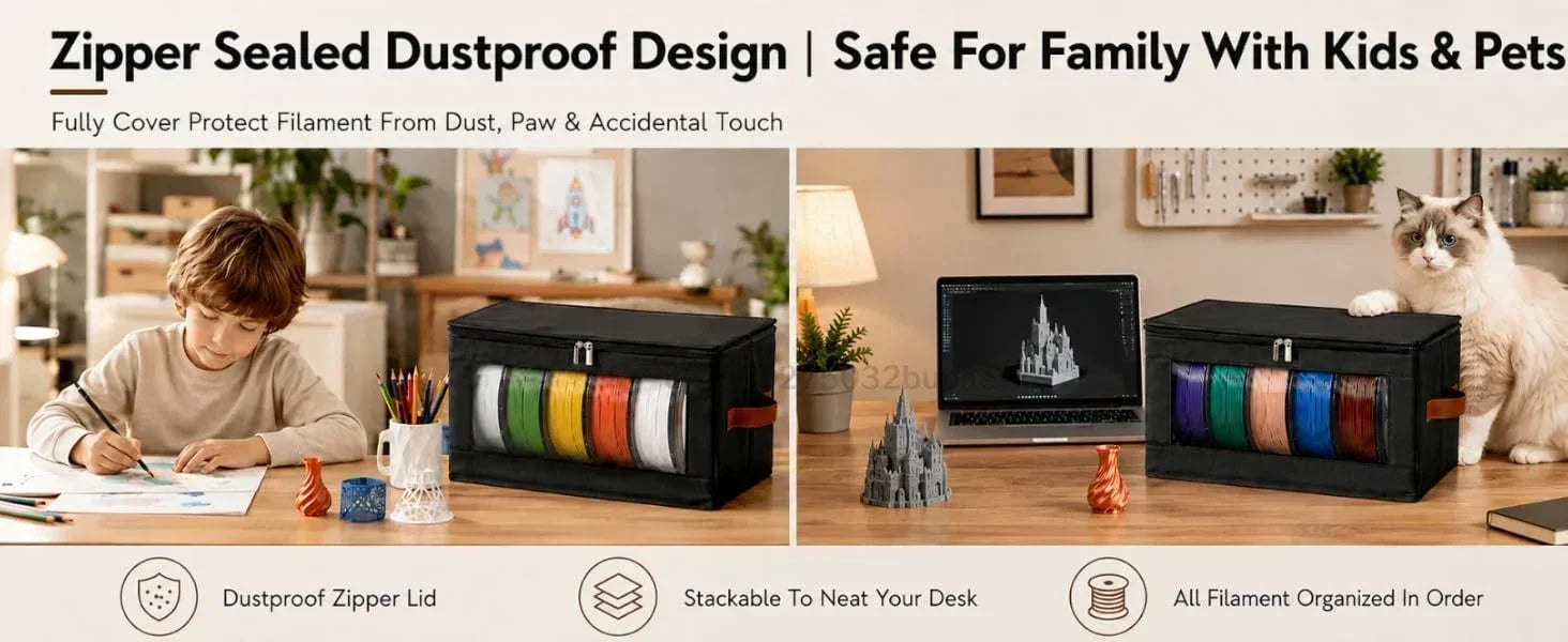 Dustproof 3D Printer Filament Storage Organizer Bag