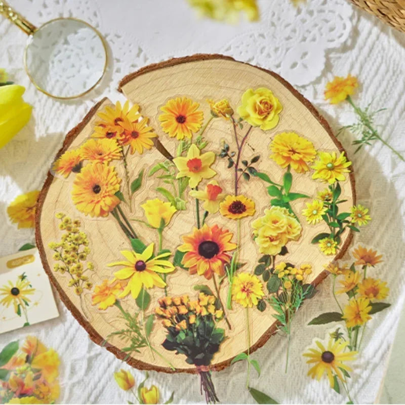 40-Piece Floral Sticker Set for Scrapbooking and Journaling